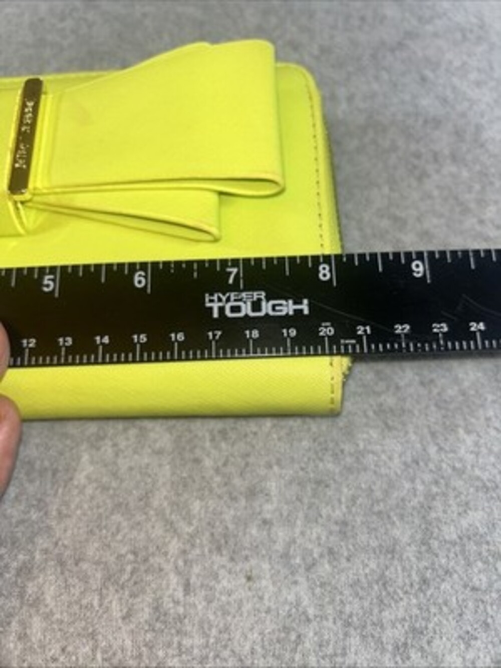 BETSEY JOHNSON WRISTLET WRIST BAG CLUTCH WALLET PURSE XOZIPP YELLOW/GREEN - Picture 10 of 11